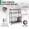 Sports Equipment Basketball Organizer with Hooks & Baskets