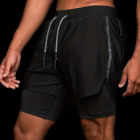 Versatile Summer Shorts with Zipper Pocket for Your Ultimate Workout (Color: Black, size: XS(30))
