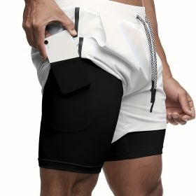 Versatile Summer Shorts with Zipper Pocket for Your Ultimate Workout (Color: White, size: XS(30))