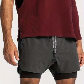 Versatile Summer Shorts with Zipper Pocket for Your Ultimate Workout (Color: Dark Gray, size: S(31))