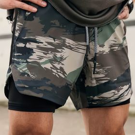 Versatile Summer Shorts with Zipper Pocket for Your Ultimate Workout (Color: Army Green Camouflage, size: XL(36))