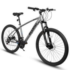 2757 MTB Bike 27 inch Mountain Bike 21 Speeds, Suspension Fork, Aluminum Frame Disc-Brake for Men Women Mens MTB Bicycle Adlut Bike (Color: Gray)