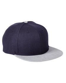 Big Accessories BA539 Flat Bill Sport Cap (Color: NAVY/ HTHR GRAY, size: OS)