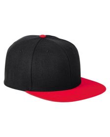 Big Accessories BA539 Flat Bill Sport Cap (Color: BLACK/ RED, size: OS)