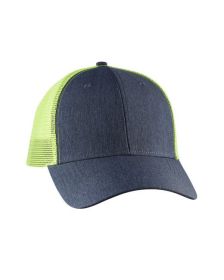 Big Accessories BA540 Sport Trucker Cap (Color: NAVY/ NEON YLW, size: OS)